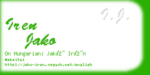 iren jako business card